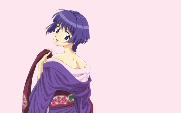 Anime picture 1920x1200 with ai yori aoshi j.c. staff sakuraba aoi highres wide image pink background