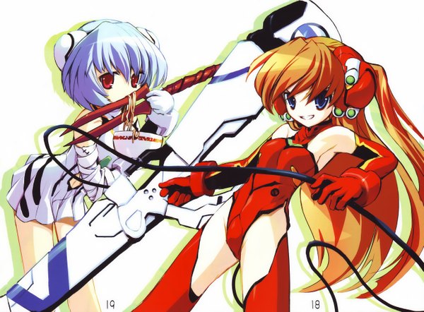 Anime picture 2738x2020 with neon genesis evangelion gainax soryu asuka langley ayanami rei highres