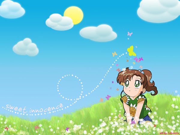 Anime picture 1024x768 with bishoujo senshi sailor moon toei animation kino makoto signed chibi