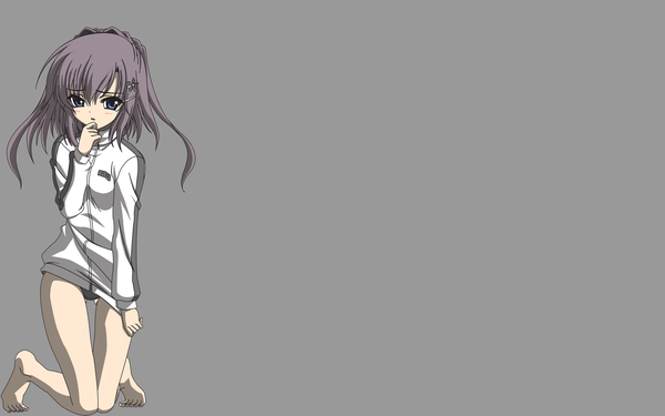 Anime picture 2560x1600 with akane iro ni somaru saka katagiri yuuhi highres wide image grey background vector